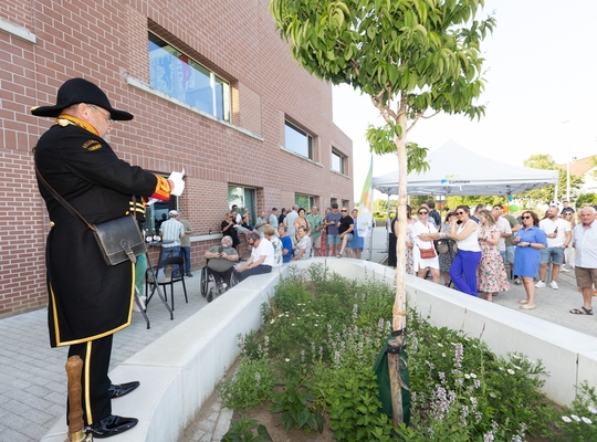Feestelijke heropening Geneikenstraat Lummen Speech door man